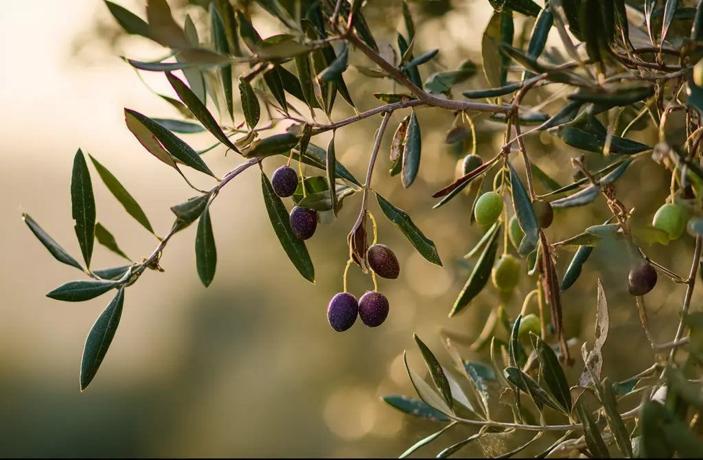 Ripening olives on the branch