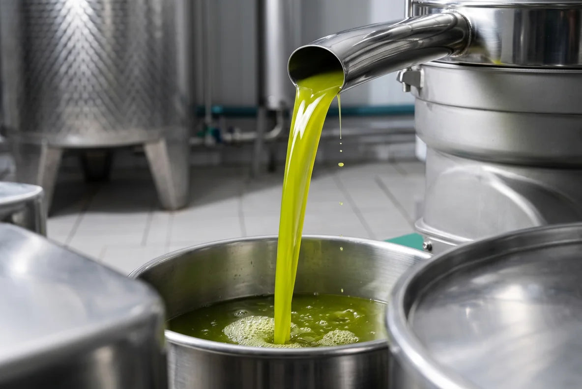 Fresh green oil off the separator