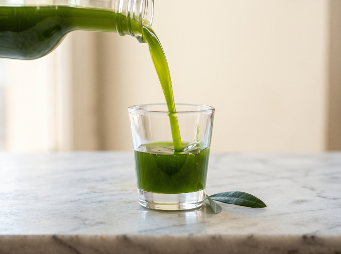 Fresh green oil off the separator